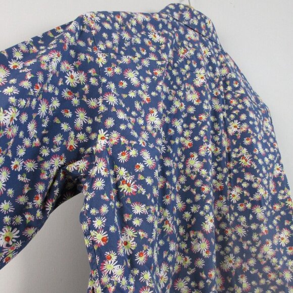 Eton Contemporary Men's Button Down Shirt 39 Blue Floral Long Sleeve 264 - Picture 9 of 12